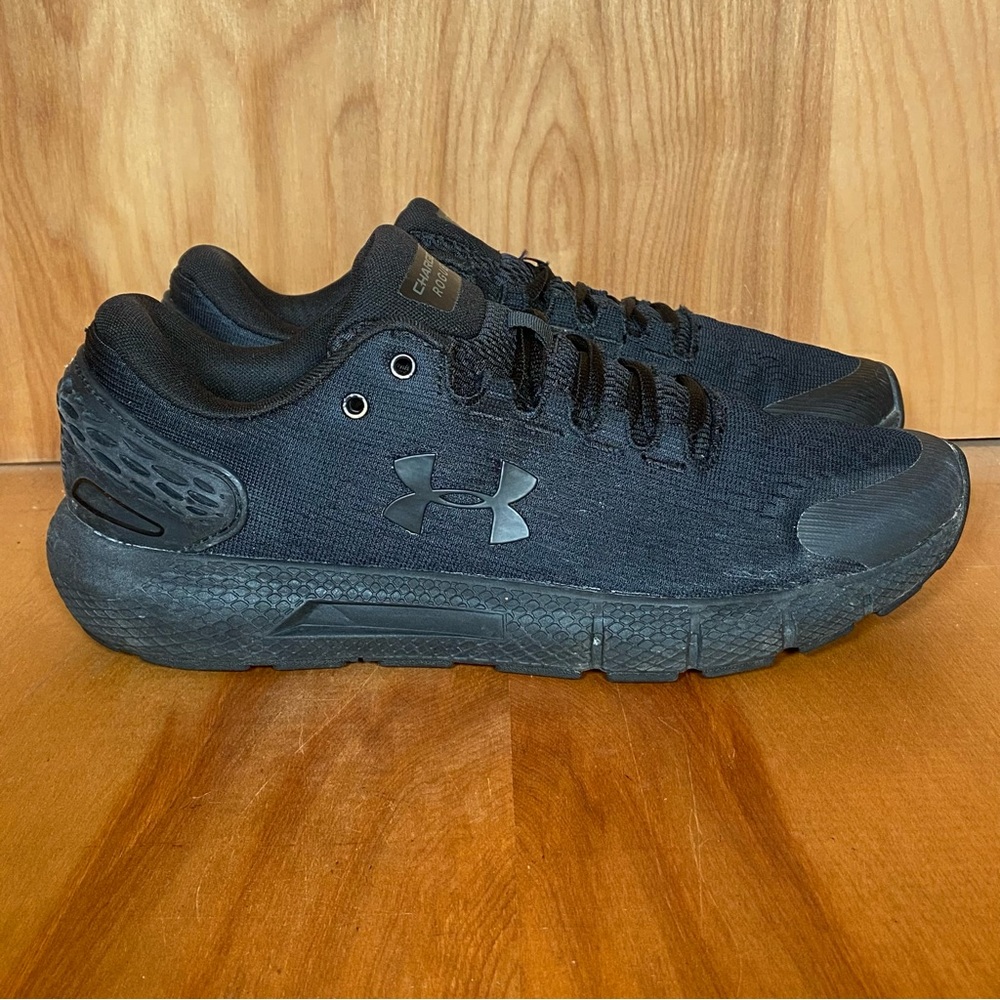 Mens 9.5 Under Armour Charged Rogue 2 Athletic Shoes Triple Black SEF1436